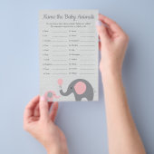 Roze olifant Baby shower Baby naam Flyer (Hand)