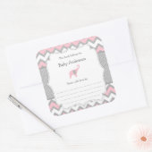 Roze Olifant Baby shower boekenplaat boek sticker (Envelop)