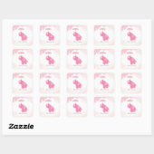 Roze Olifant Baby shower Favor Sticker (Vel)