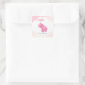 Roze Olifant Baby shower Favor Sticker (Tas)