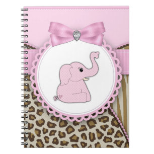 Roze olifant Baby shower gastenboeken Notitieboek