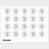 Roze olifant Baby shower Hartelijk dank Ronde Sticker (Vel)