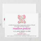 Roze olifant Baby shower Kaart (Voorkant / Achterkant)