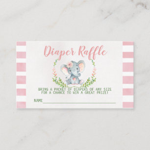 Roze olifant Baby shower Luierspoeling Invoegen Informatiekaartje