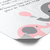 Roze olifant Baby shower Zeg geen Baby-spelcode Poster (Hoek)