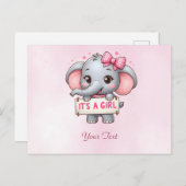 Roze Olifant Briefkaart (Voorkant / Achterkant)