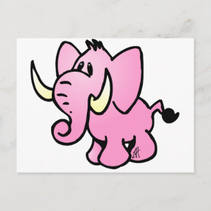 Roze olifant briefkaart