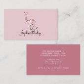 Roze olifant Butterflies Visitekaartje (Voorkant / Achterkant)