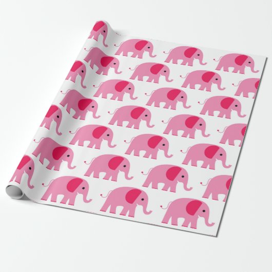 Roze olifant cadeaupapier (Uitgerold)