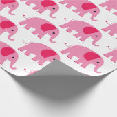 Roze olifant cadeaupapier (Hoek)