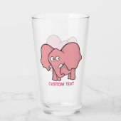 Roze olifant Cartoon Glas (Achterkant)