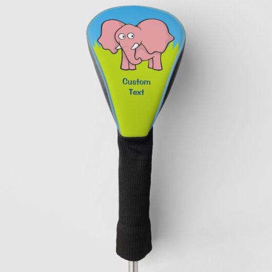 Roze olifant Cartoon Golfheadcover (Voorkant)