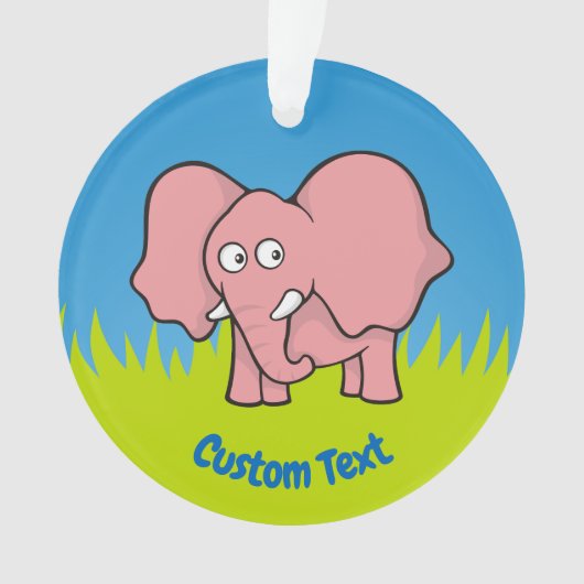 Roze olifant cartoon ornament (voorkant)