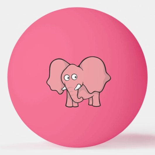 Roze olifant Cartoon Ping Pong Ball (Voorkant)