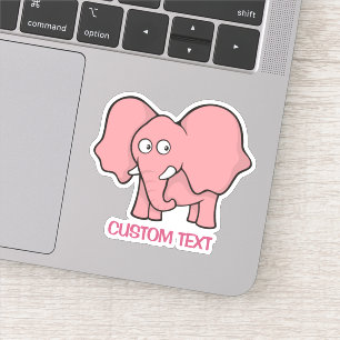 Roze olifant Cartoon Sticker