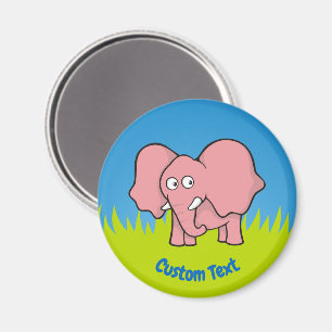 Roze olifant cartoonmagneet magneet