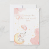 Roze Olifant Dank u kaart (Voorkant)