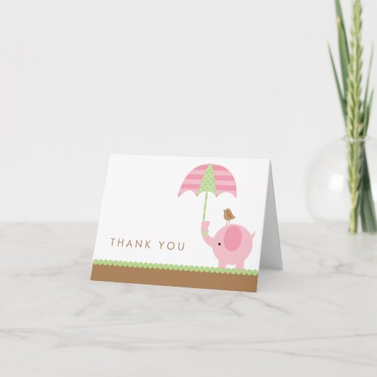 Roze Olifant Dank u Kaarten (Voorkant)
