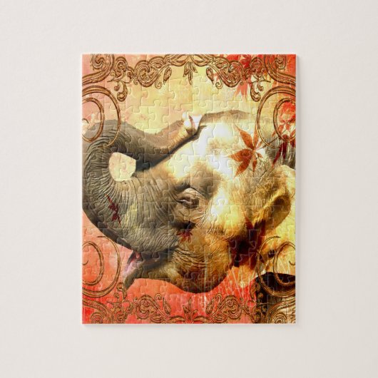 Roze olifant Gift Puzzle Legpuzzel (Verticaal)