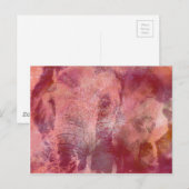 Roze olifant Grunge Briefkaart (Voorkant / Achterkant)