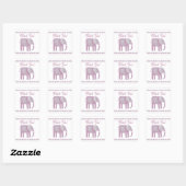 Roze olifant Hartelijk dank Vierkante Sticker (Vel)
