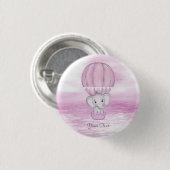 Roze Olifant Hete Luchtballon Button (Voorkant /achterkant)