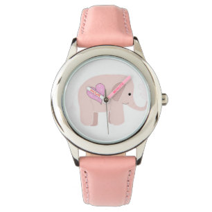 Roze olifant horloge