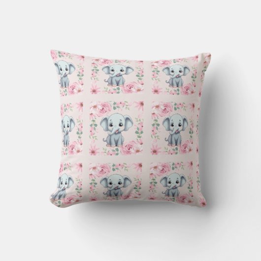 Roze Olifant Kussensloop Kussen (Voorkant)