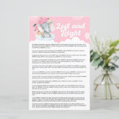 Roze olifant links en rechts Baby shower (Staand voorkant)