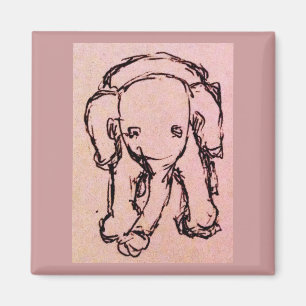 Roze olifant magneet