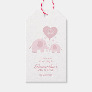 Roze Olifant Meisje Baby Shower Dank Je Favoriet Cadeaulabel