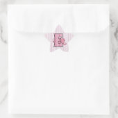 Roze olifant Monogrammed Letter E Ster Sticker (Tas)