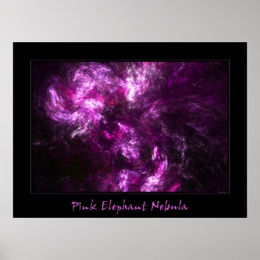 Roze olifant Nebula Poster (Voorkant)