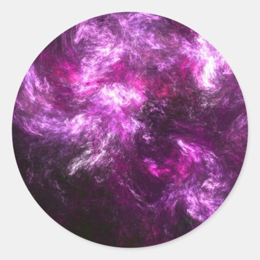Roze olifant Nebula Ronde Sticker (Voorkant)