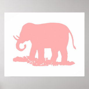 Roze olifant poster