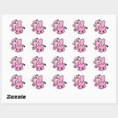 Roze olifant ronde sticker (Vel)