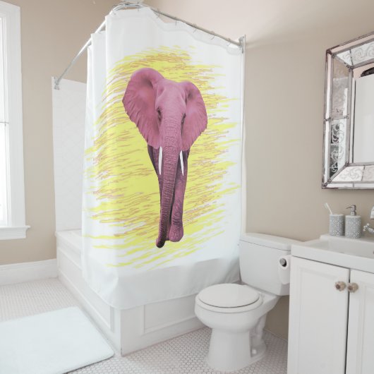 Roze olifant Shower Curtain Douchegordijn (In situ)