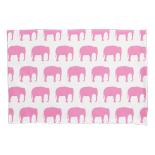Roze olifant silhouetten patroon kussensloop