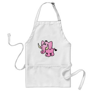 Roze olifant standaard schort