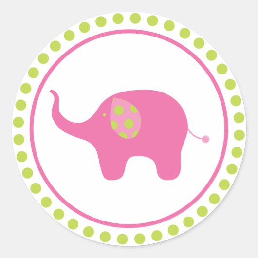 Roze olifant Sticker (Voorkant)