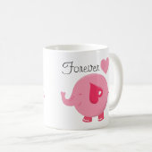 Roze olifant voor aangepaste Mok (Voorkant rechts)