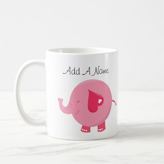 Roze olifant voor aangepaste Mok (Links)