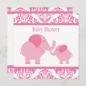 Roze olifanten kaart (Voorkant / Achterkant)