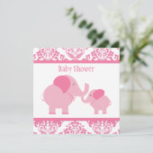 Roze olifanten kaart (Staand voorkant)