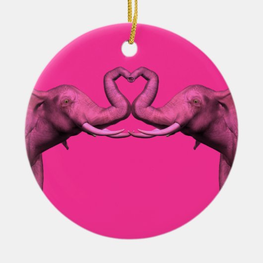 Roze olifanten keramisch ornament (Voorkant)