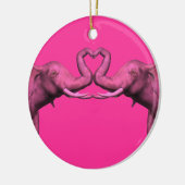 Roze olifanten keramisch ornament (Links)