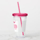 Roze olifanten met Gepersonaliseerd naam Acryl Drinkbeker (Links)