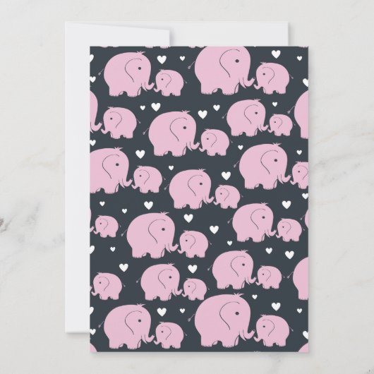 Roze olifanten Schudder voor baby's Kaart (Achterkant)