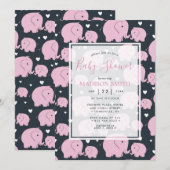 Roze olifanten Schudder voor baby's Kaart (Voorkant / Achterkant)