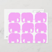 Roze olifanten Silhouette Briefkaart (Voorkant / Achterkant)